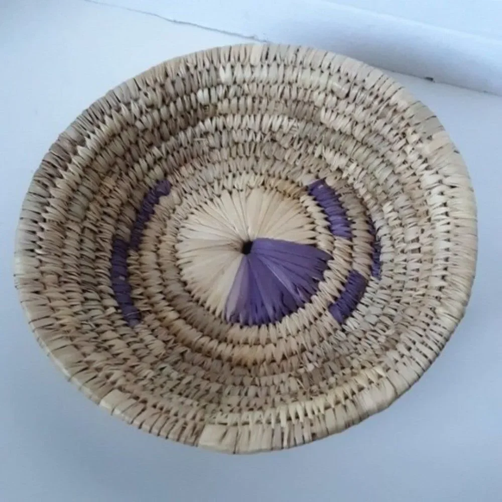Bohemian Style Vintage Wicker Basket Wall Hanging Decor